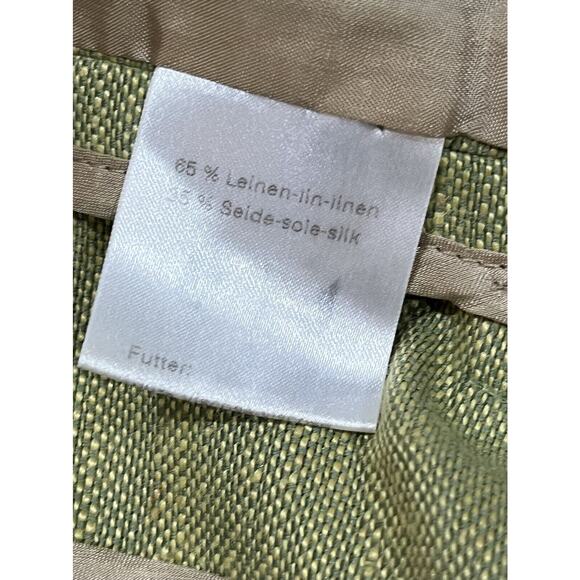 Akris Punto Green Linen Silk Blend Asymmetrical Button Blazer Jacket Size US 4 - Picture 10 of 12